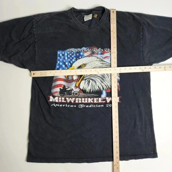 Motorcycle Rally 2003 Milwaukee Big Eagle Logo Shirt Size XL American Tradition - Picture 4 of 5